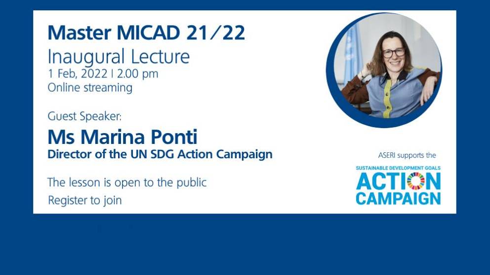 UN SDG Action Campaign | Master MICAD inaugural lecture